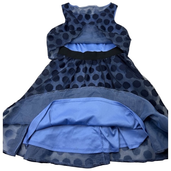 Betsy Johnson Navy Polka Dot Popover Dress - Picture 6 of 10